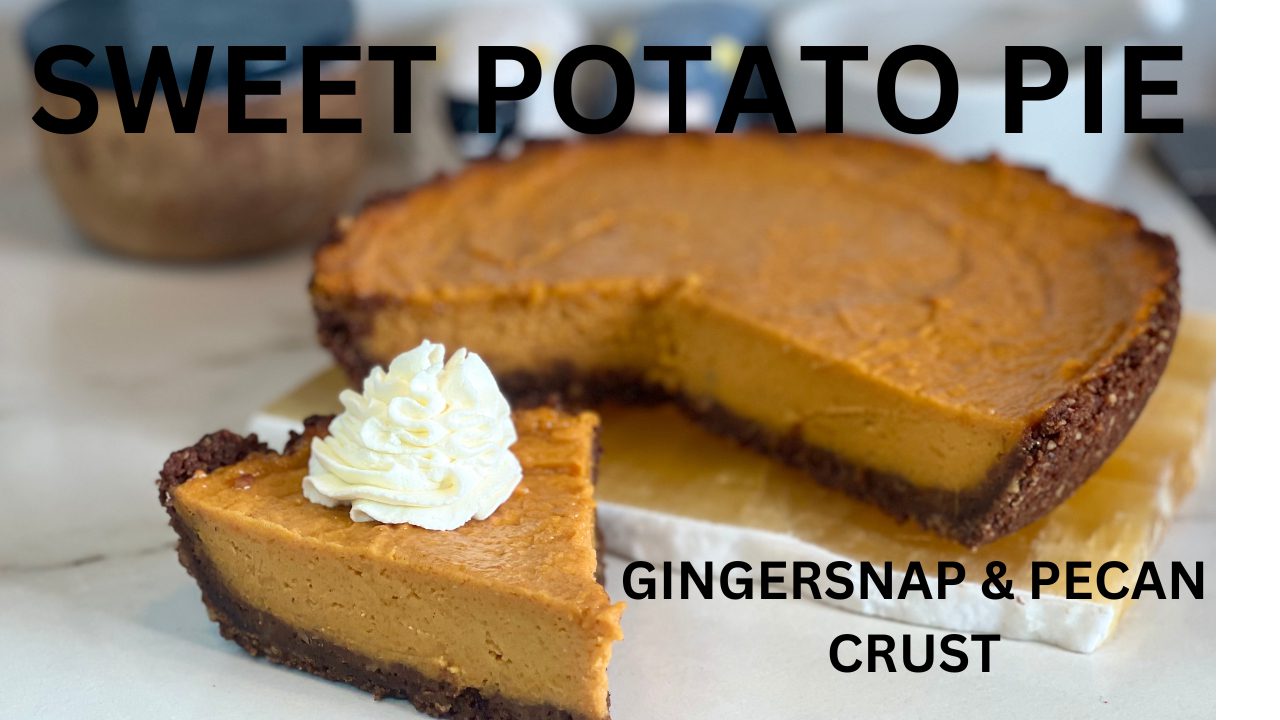 Sweet Potato Pie with a Gingersnap and pecan Crust - Gari's Galley